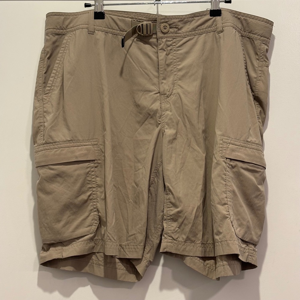 REI Co-op Women Relaxed Cargo Shorts Tan Khaki Hiking Outdoor Size 16